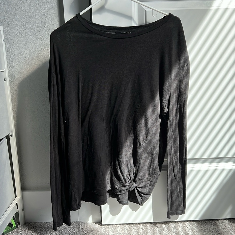 all saints dark grey shift shirt Large